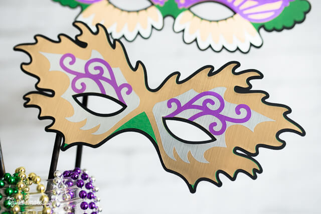 paper cut out Mardi Gras mask