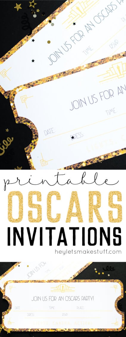Oscars party printable invitations