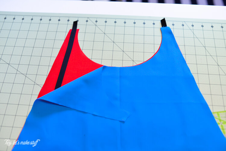 red and blue fabric for Superman cape