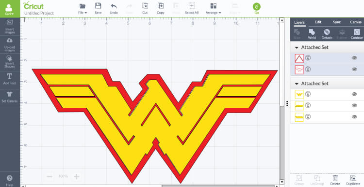 screenshot of wonder woman logo