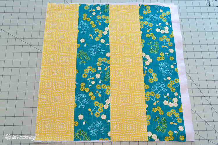 step 5 - Quilt-As-You-Go with big stripes panel