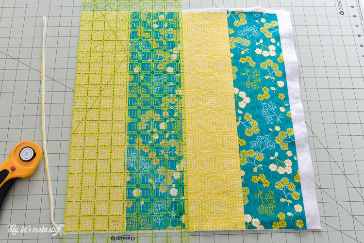 step 6 - Quilt-As-You-Go with big stripes panel