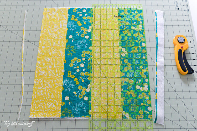 step 7 - Quilt-As-You-Go with big stripes panel