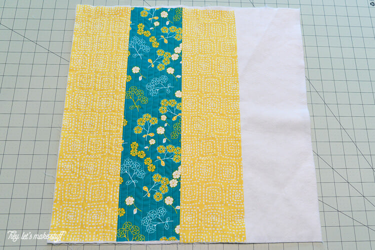 step 4 - Quilt-As-You-Go with big stripes panel