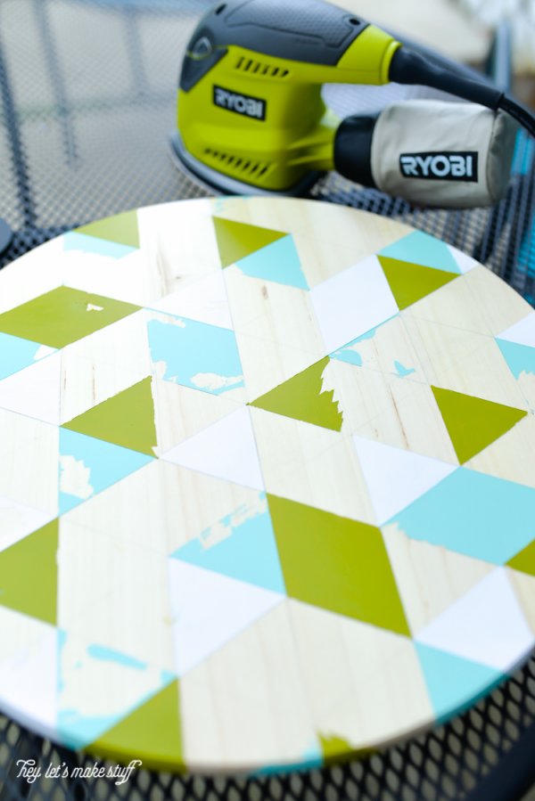 Geometric Painted DIY Lazy Susan Hey, Let's Make Stuff