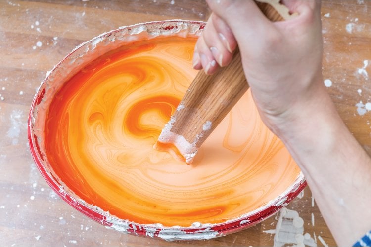 stirring paint into your paint primer