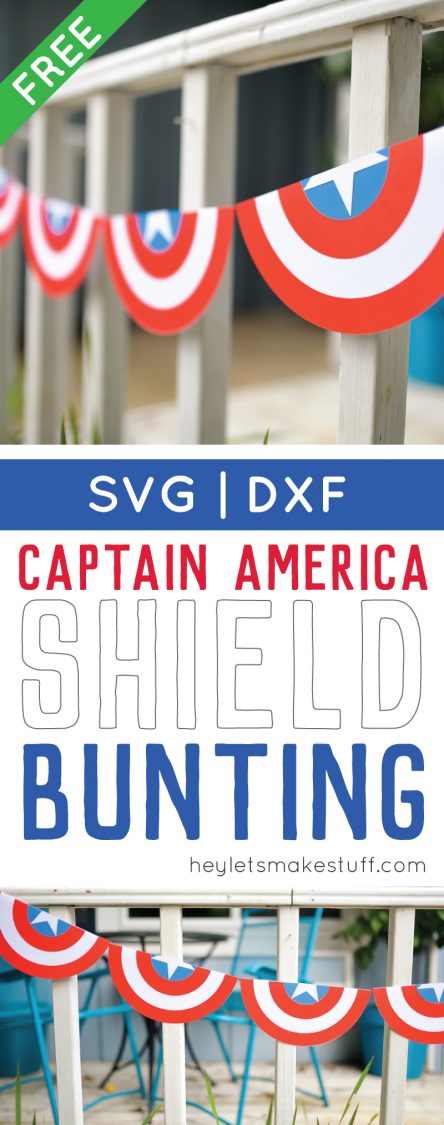 Captain America SVG cut file bunting pin image