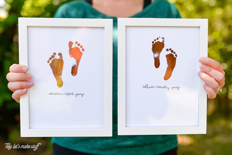 Baby hot sale footprint painting