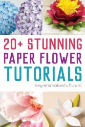 Here are more than twenty beautiful paper flower tutorials. Perfect for weddings, baby and bridal showers, nurseries, and party decor!
