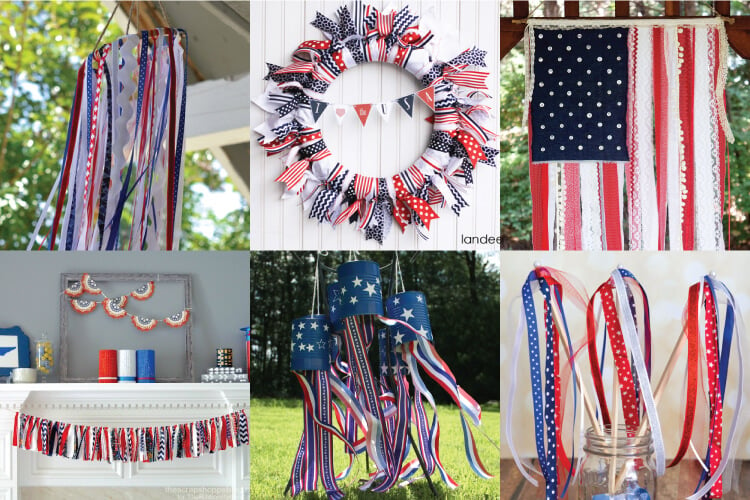 4th of July ribbon projects collage