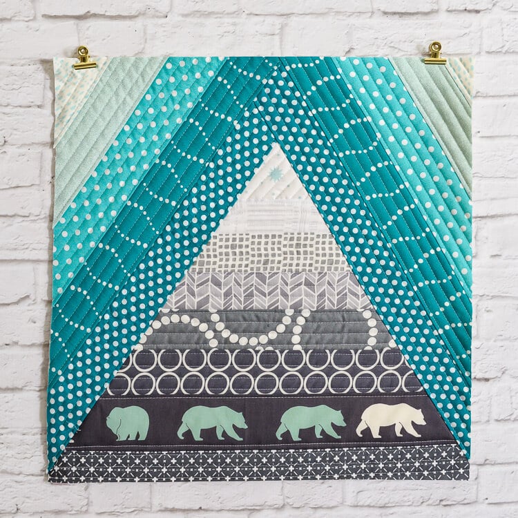 Bear Mountain quilt-as-you-go (QAYG) block