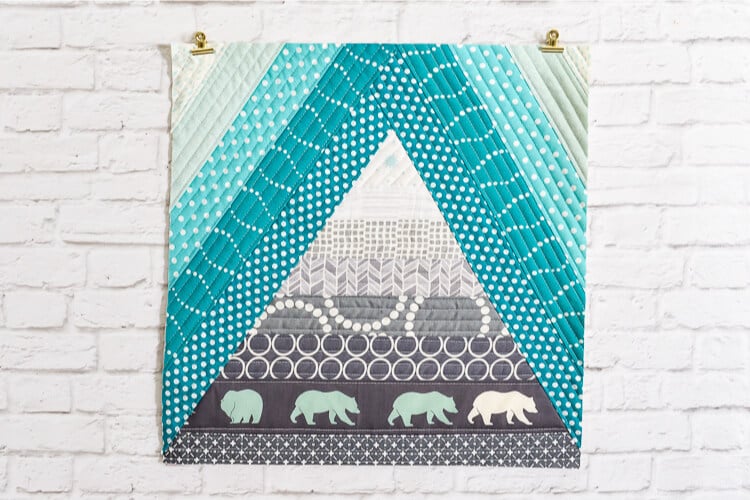 Bear Mountain quilt-as-you-go (QAYG) block