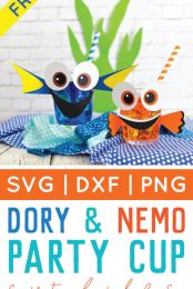 Return to the bottom of the sea in Finding Dory! Kids parties are sure to be Dory & Nemo themed this summer. Get the SVG files (or a PDF for hand-cutting) to make these cute party cups!