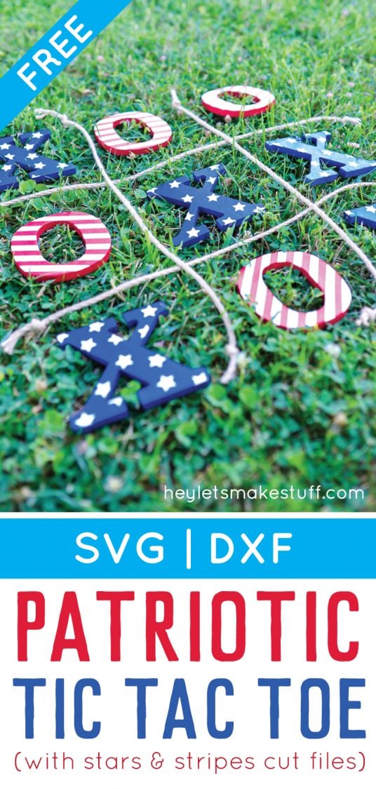 DIY 4th of July tic tac toe lawn game pin image