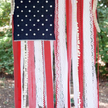 ribbon scraps to make american flag