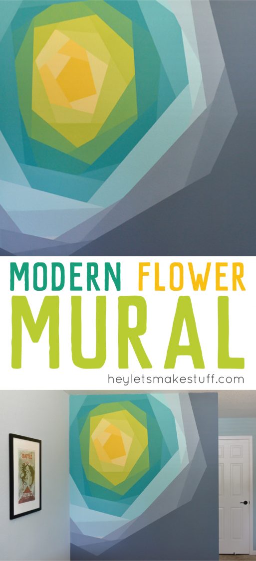 painted flower wall mural using Frog Tape pin image