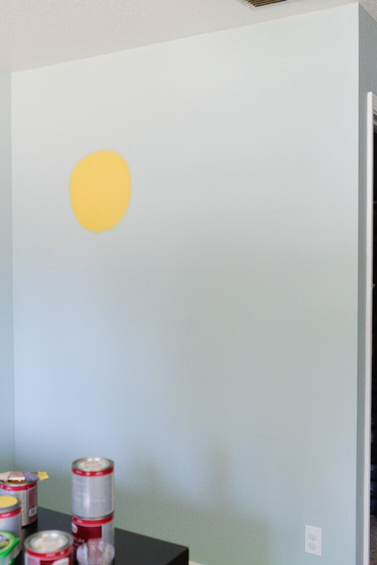 painted flower wall mural using Frog Tape - step 1