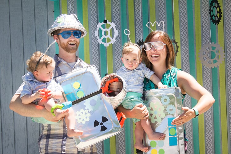 Robot Birthday Party for twin one-year olds