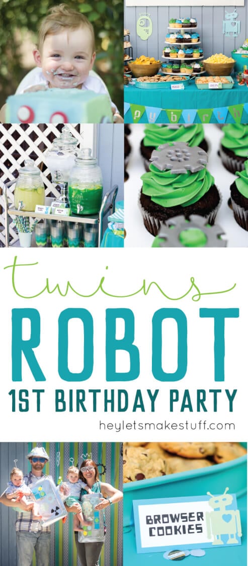 Robot Birthday Party pin image