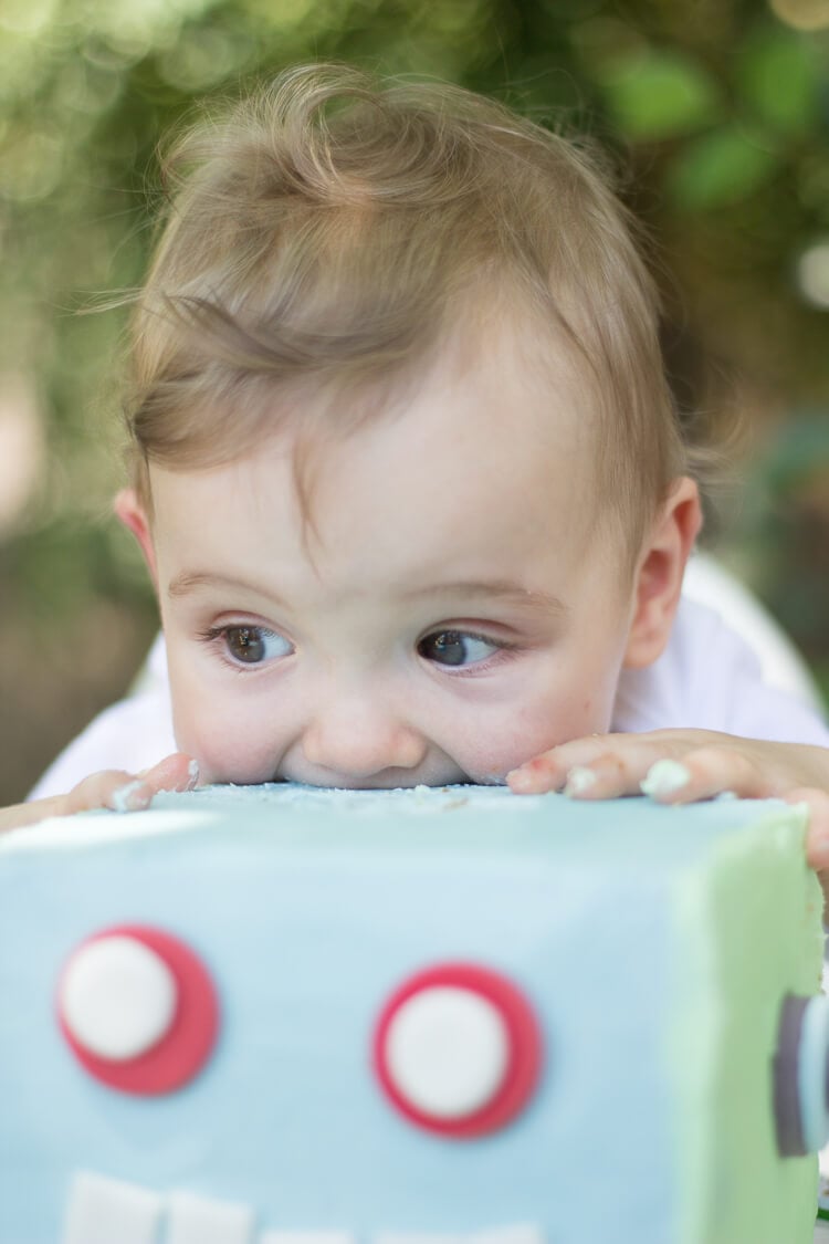 one-year old Robot Birthday Party