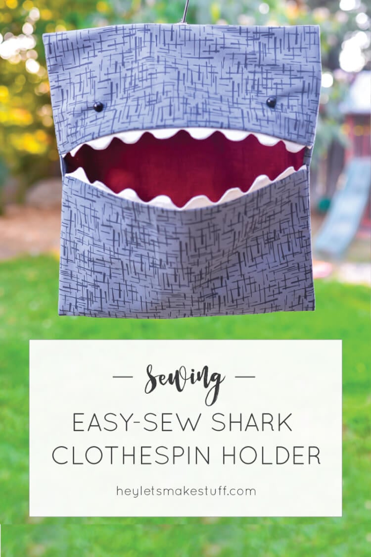 Make laundry day a little more fun with this easy-sew shark clothespin holder! Part of Polka Dot Chair's Summer Sewing series!
