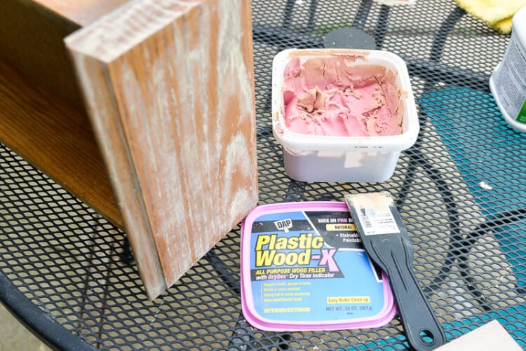 prepping cabinets for paint with filling