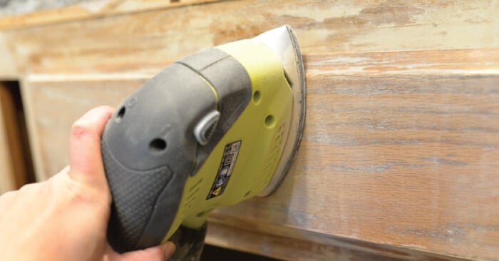 sanding down cabinets