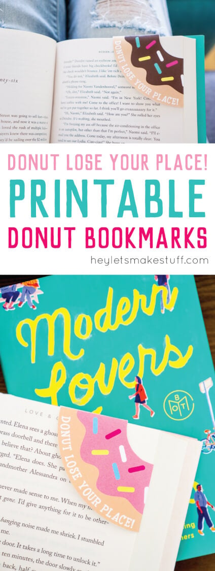 fun printable donut bookmarks pin image