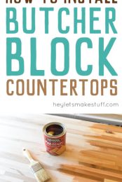 Here is the process we used to install our butcher block countertops, as well as our tips and tricks for making them look as perfect as possible!