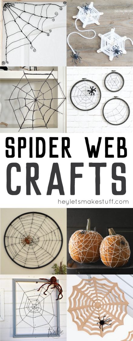 Images of spider web crafts from HEYLETSMAKESTUFF.COM