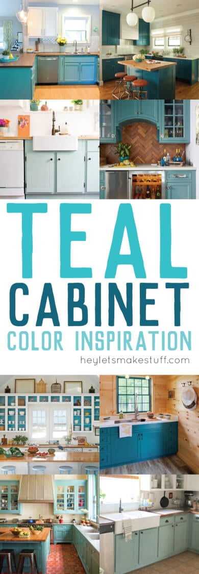 teal kitchen paint pin collage