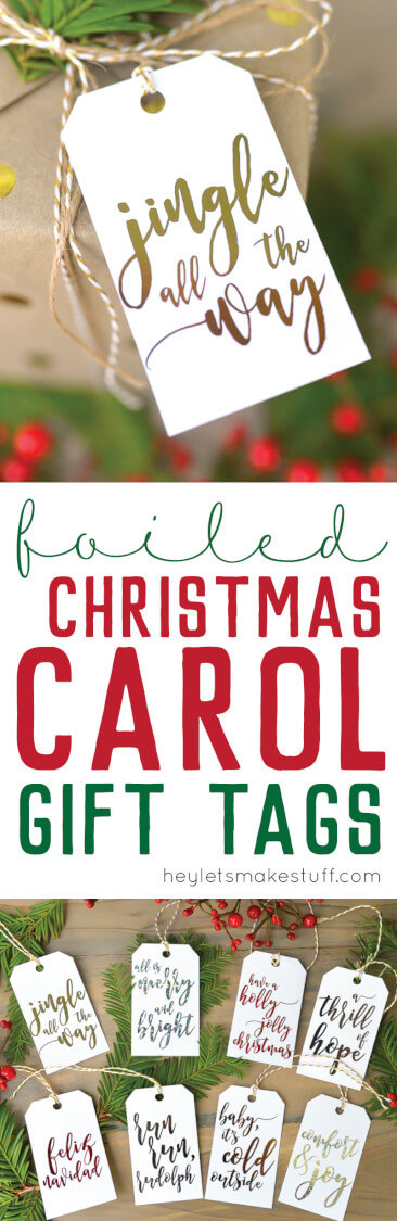 foliled Christmas gift tags