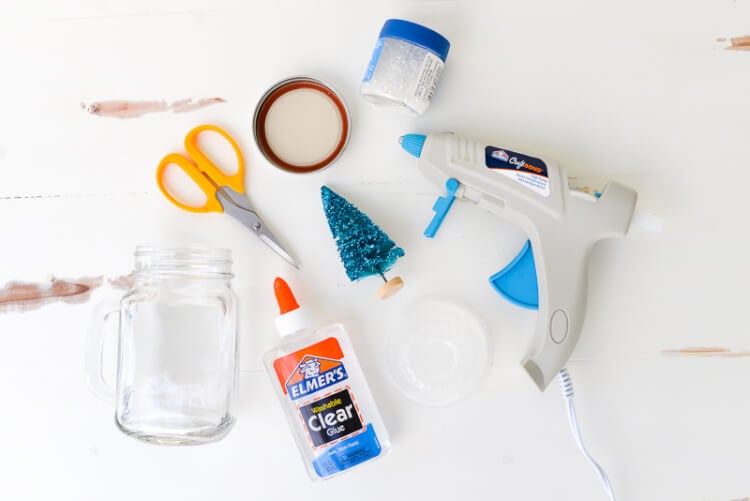 Glittery Mason Jar Snow Globe - Hey, Let's Make Stuff