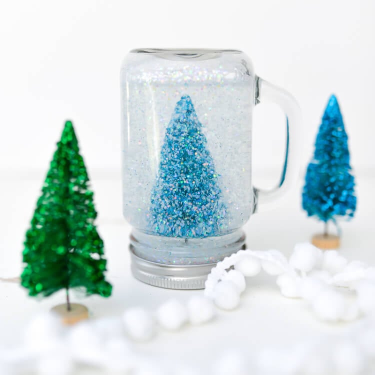 Glittery Mason Jar Snow Globe - Hey, Let's Make Stuff