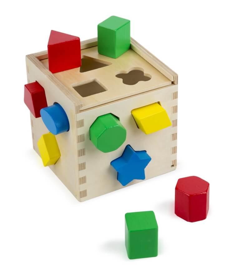 A shape sorting cube