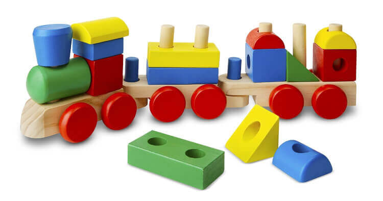 Wooden train blocks