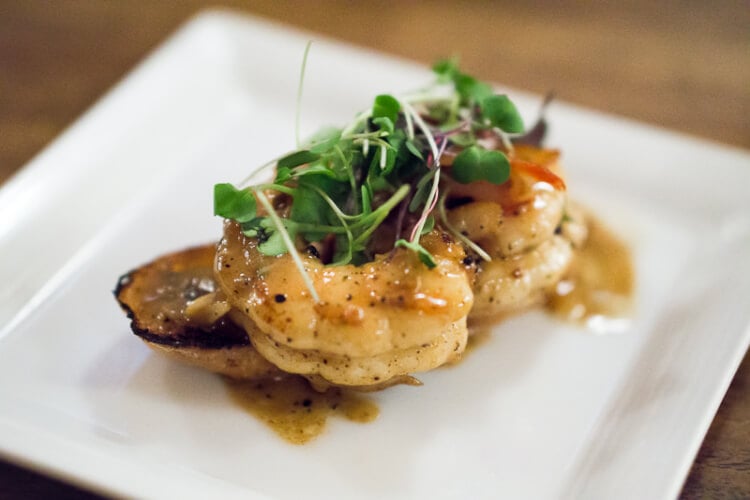 A plate of food on a table