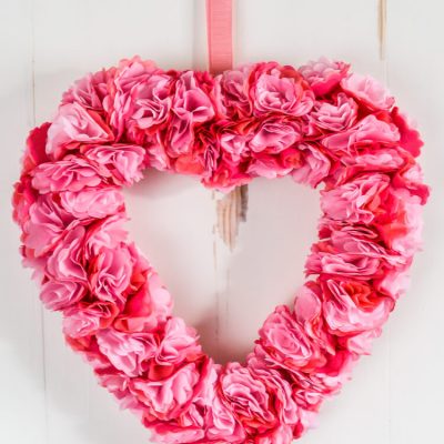 Tissue Paper Flower Valentines Day Wreath Tissue Paper Flower Valentines Day Wreath