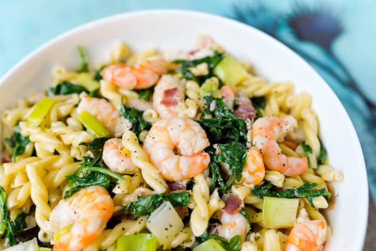 Creamy Shrimp and Kale Pasta - Hey, Let's Make Stuff