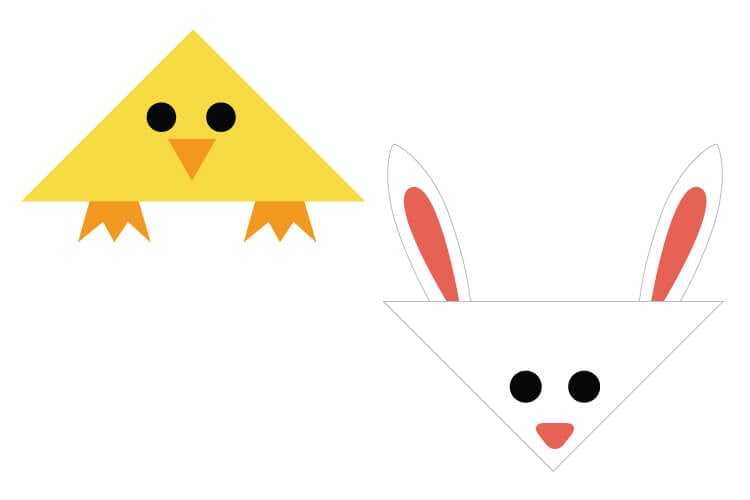 Images of a chick and of a bunny bookmark