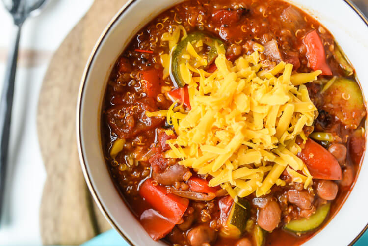 Instant Pot Vegetarian Chili with Quinoa - Hey, Let's Make Stuff