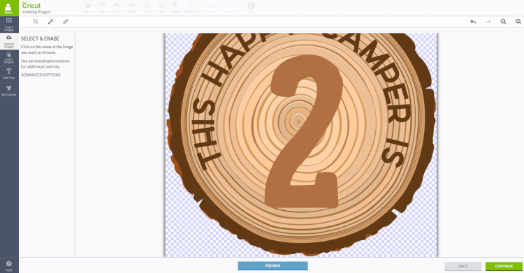 Close up of a screenshot of an image in upload mode of Cricut Design Space