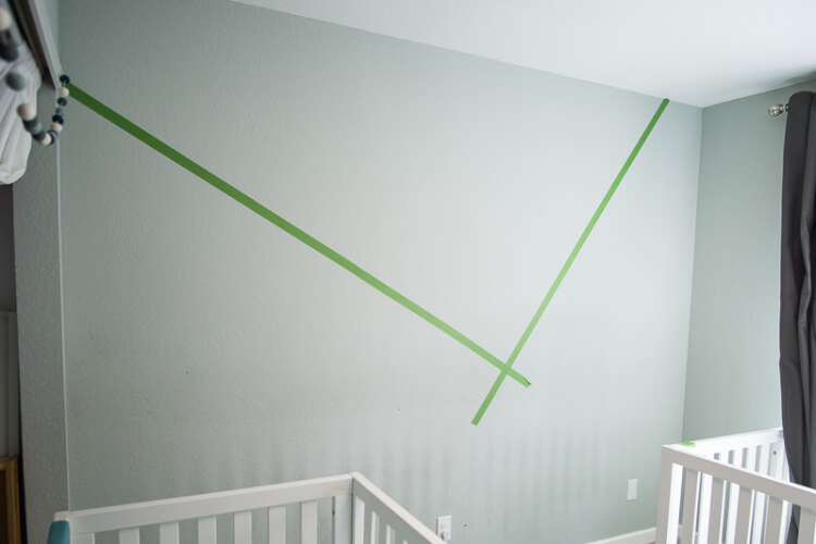 geometric nursery wall