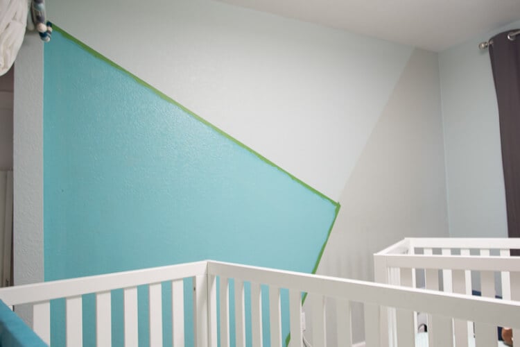 geometric nursery wall