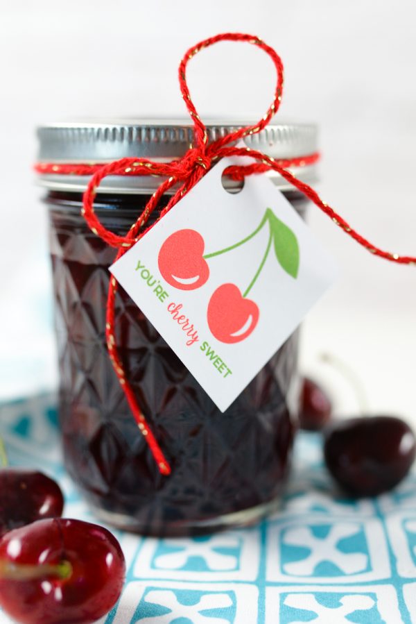 Cherry Bourbon Compote + Free Printable Gift Tag Hey, Let's Make Stuff