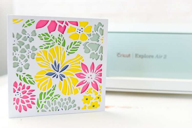 How to Make a FUN Floral Card Using the Cricut - Collab Video! 