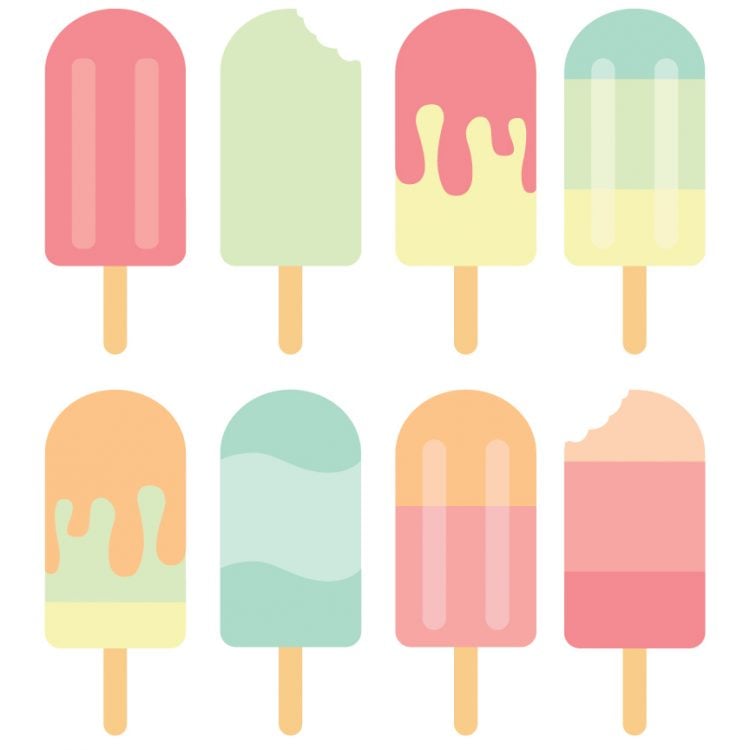 Images of colorful popsicles