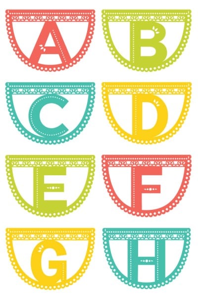 Images of papel picado letters