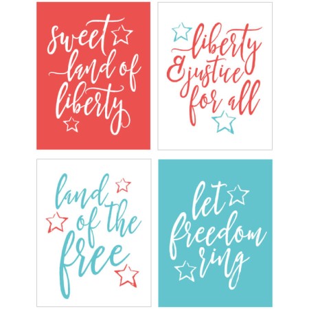 Celebrate freedom with these 4th of July Quotes! Each of these four printable quotes has a message of liberty. Perfect for Memorial Day or 4th of July decor.