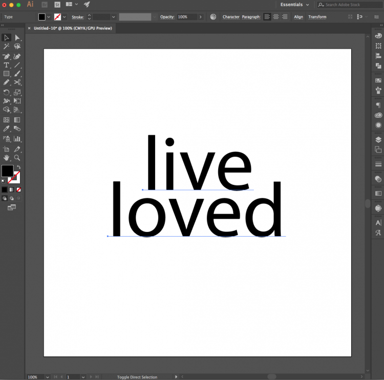 Screenshot showing how to Create Text In Illustrator